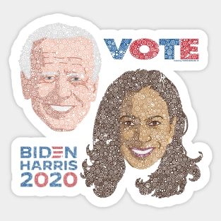 Distressed Vote For Joe Biden & Kamala Harris 2020 Circle Design Sticker